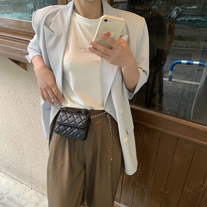 Waist Bag Mini Belt Bag for Women Mini Crossbody Bag Y2k Accessories Belt Purse for Women Fashionable (Black,Small)