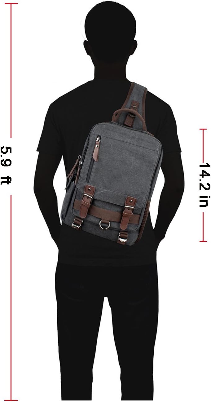 mygreen Canvas Cross Body Messenger Bag Shoulder Sling Backpack Travel Rucksack