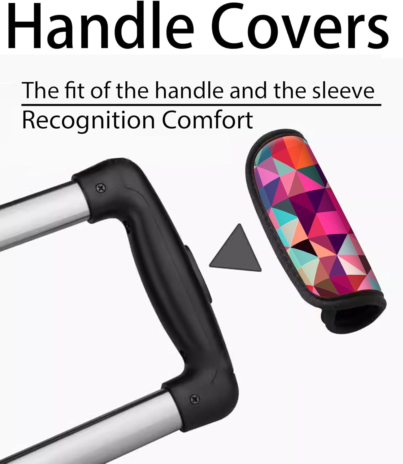 2 Pack Luggage Handle Wrap Travel Tags - Set of Luggage Tags for Suitcases, Identifiers, Marker, and Handle Covers - Cruise Accessories and Travel Gifts（Colorful Abstract