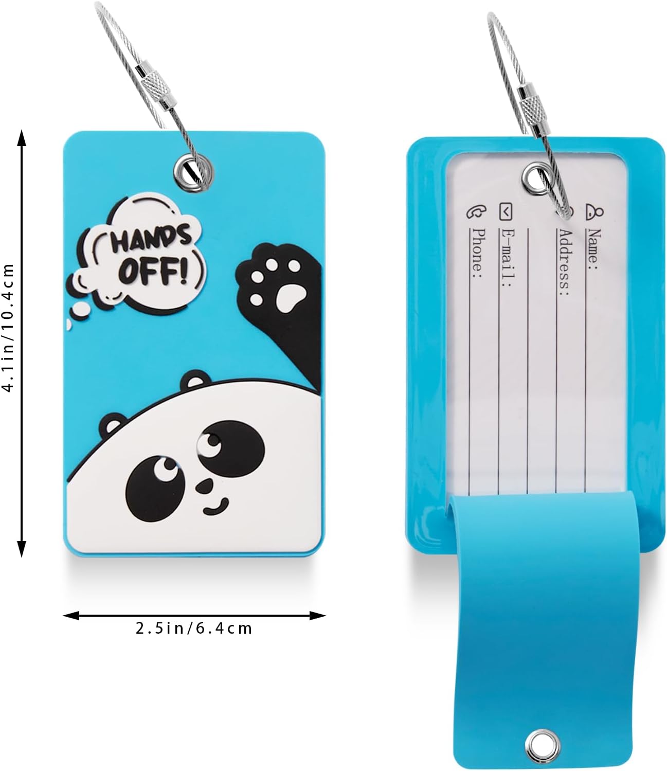 1pcs 2303 Bright Silicone Luggage tag (Blue)