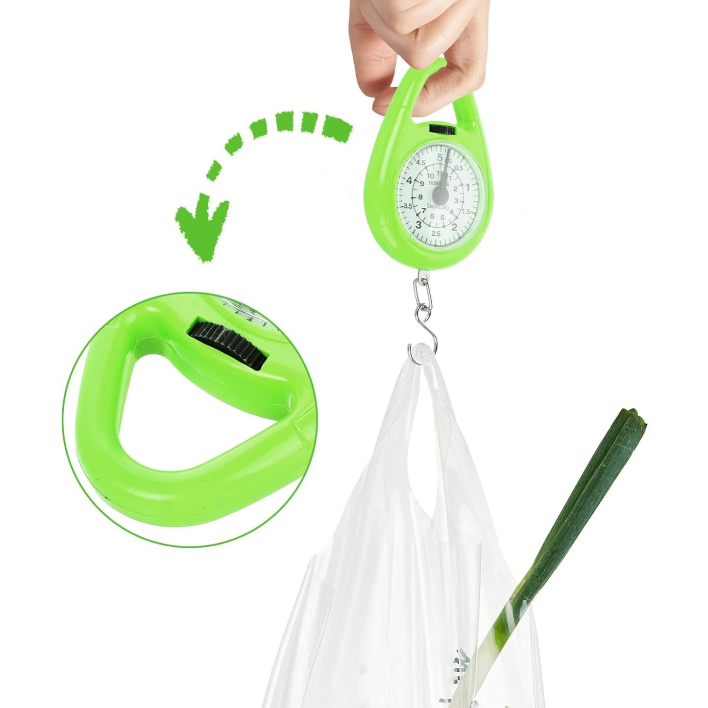 Gatuida Spring Scale Mini Hanging Scale for Luggage Weight Portable Mechanical Hook Weighing Tool for Travel and Shopping Use