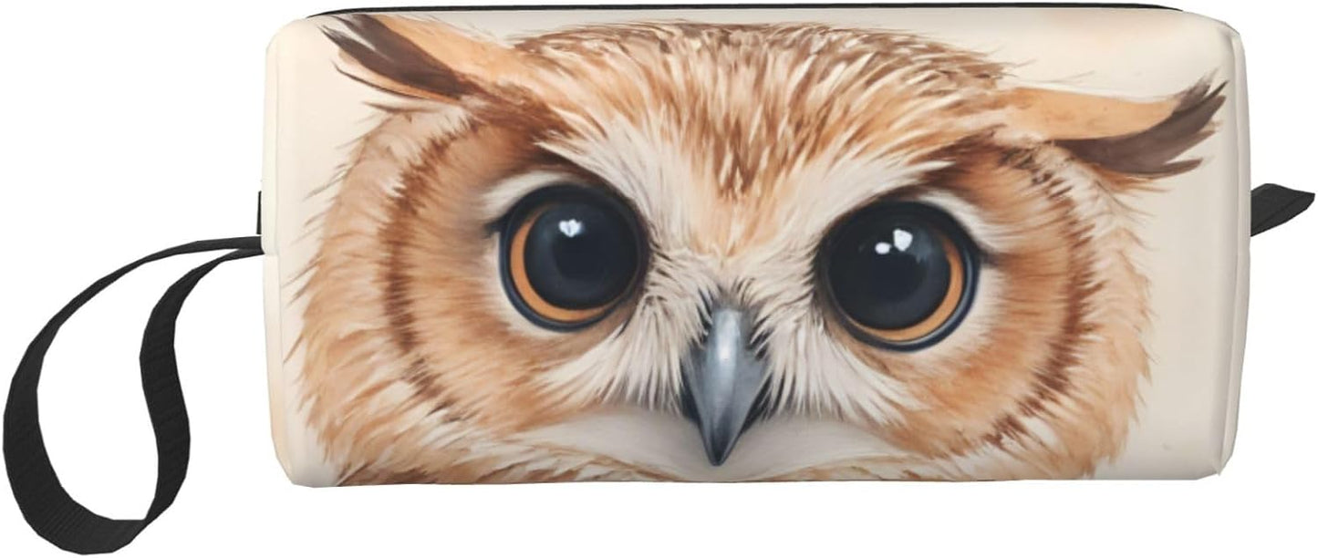 Owl Makeup Bag Small Compact & Durable Travel Cosmetic Bag Organizer Oxford Fabric Impact-Resistant Multi-Purpose Storage Perfect for Travel, Gym, Daily Use