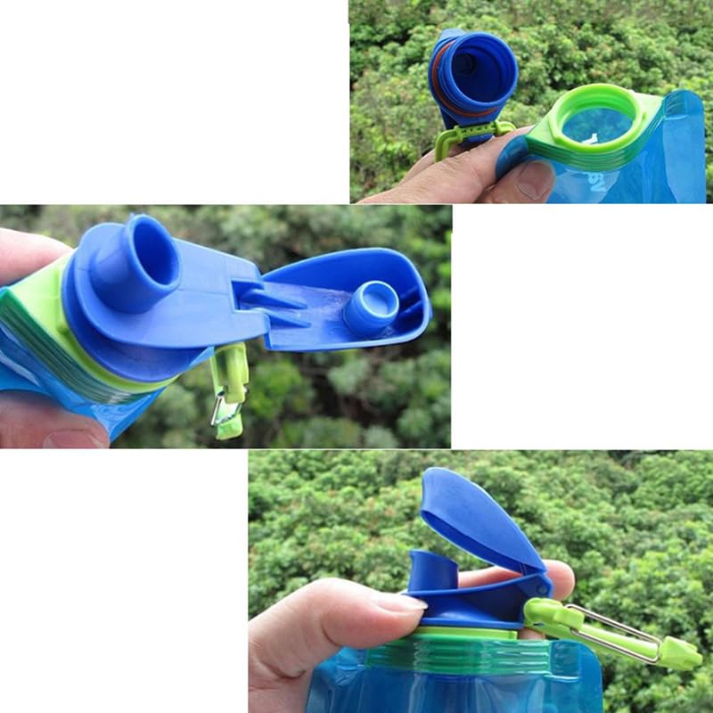 LuLuya 4 Pack Collapsible Water Bottles for Travel – 23oz Foldable Water Bottle with