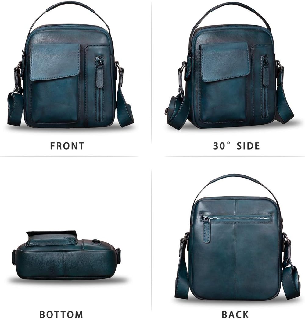 Genuine Leather Purses and Shoulder Bag for Men Vintage Real Leather Messenger Bag Handbag Crossbody Satchel Purse Strap