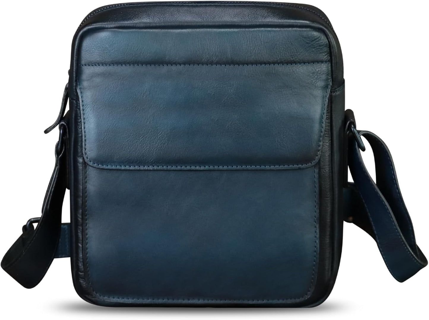 IVTG Genuine Leather Messenger Bag for Men Crossbody Shoulder Bag Satchel Casual Sling Daypack Work Business Daily Purse