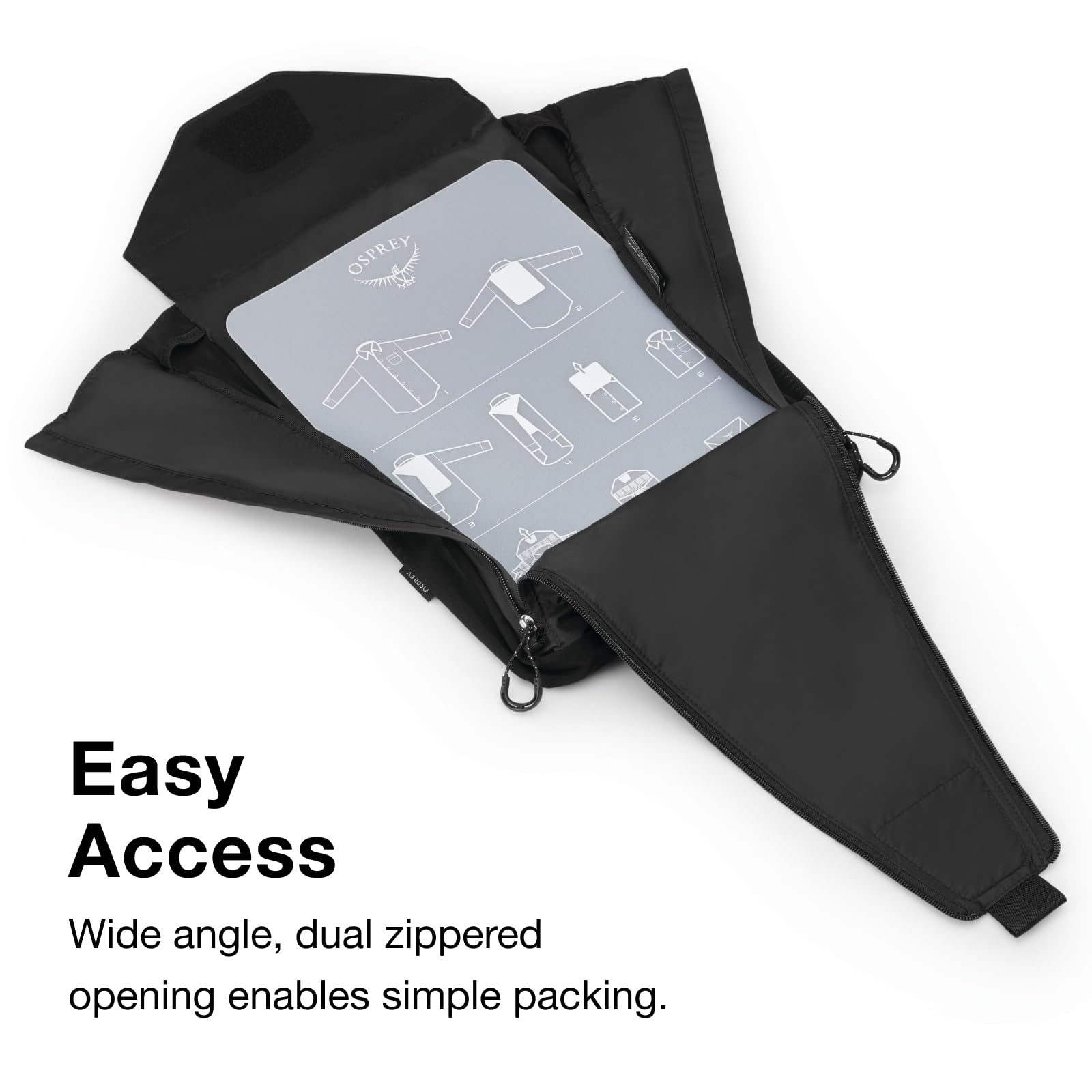 Osprey Ultralight Garment Folder Packing Organizer, Black