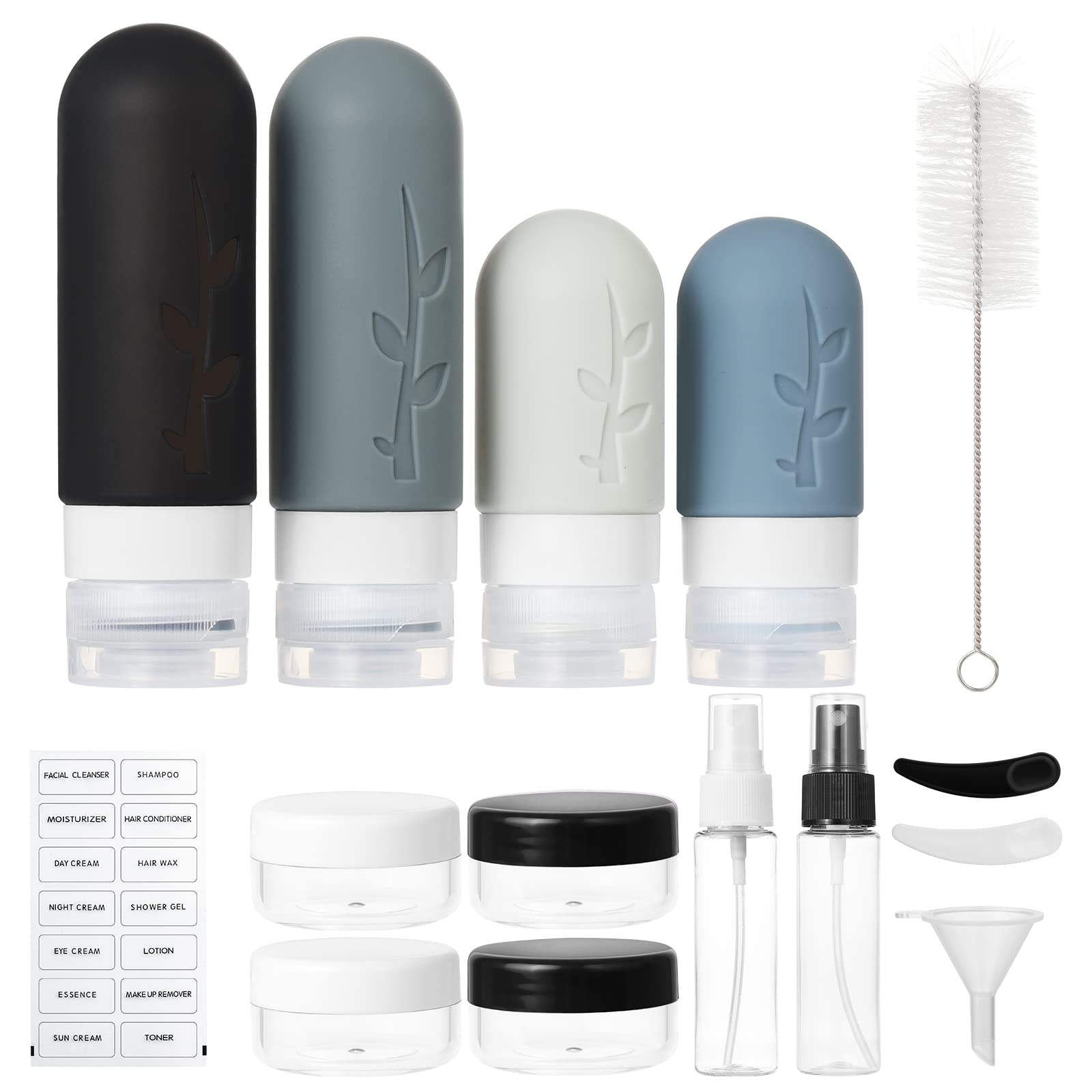 18pack Travel Bottles for Toiletries,TSA Approved Silicone Travel Containers for Toiletries,Leak