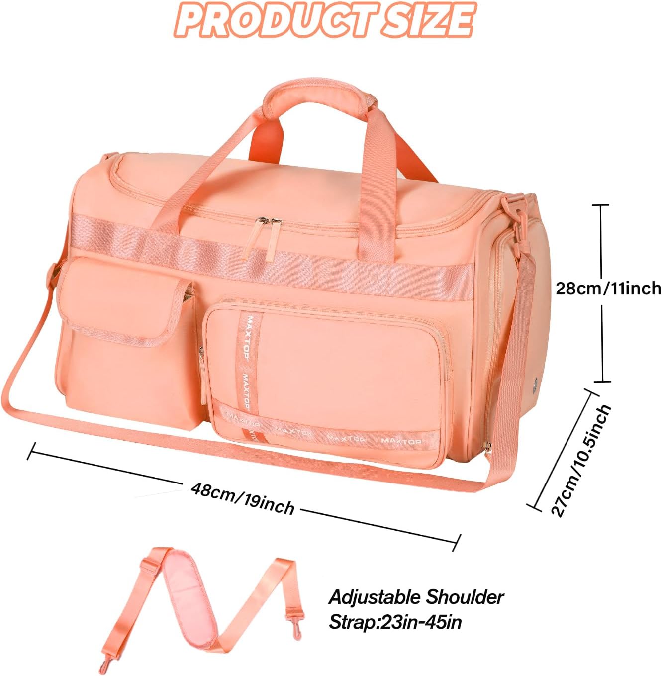 MAXTOP Gym Bag for Women Men Travel Duffle Bag Large Capacity Carry On Weekender Overnight Bag With