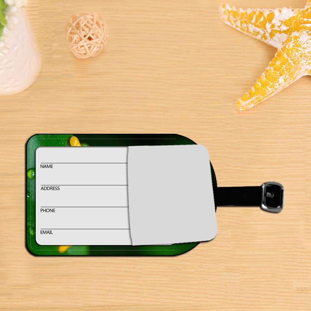 Green Red Eyed Tree Frog Luggage Tag Tropical Rainforest Luggage Tag Suitcase ID Leather Travel Bag Label - 1 pack