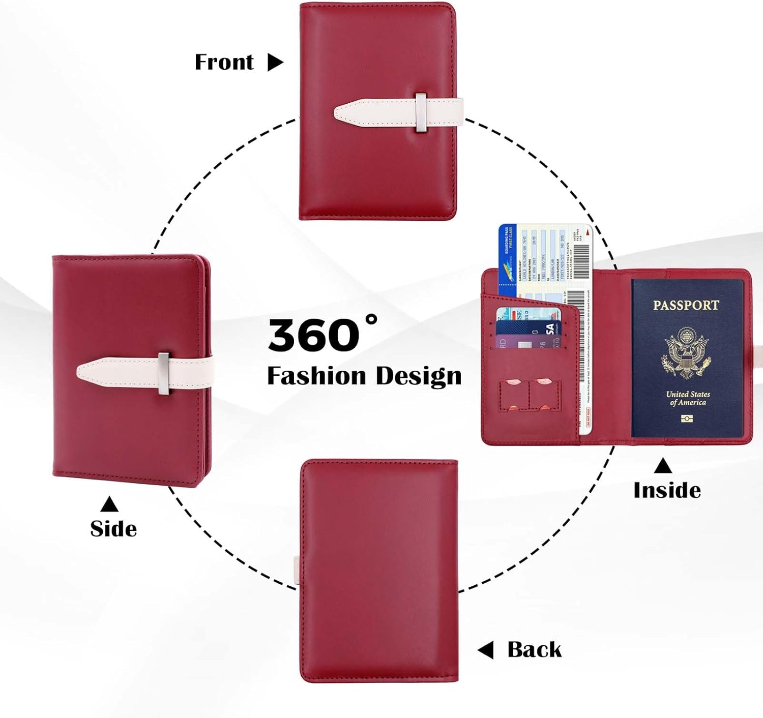 Passport Holder with Airtag for Women/Men,Airtag Passport Wallet for Travel,Cute Passport Holder