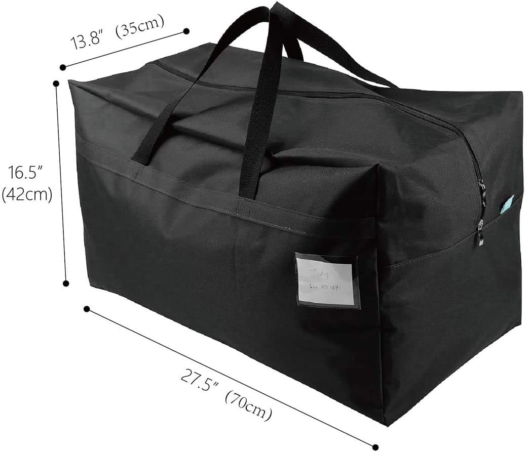 iwill CREATE PRO Pack of 3, 100L Large Size Ornament Festival Decoration Items Storage Bags, Such as Lights, Balls, Gift Wrapping, Travel Duffel Bags, Black