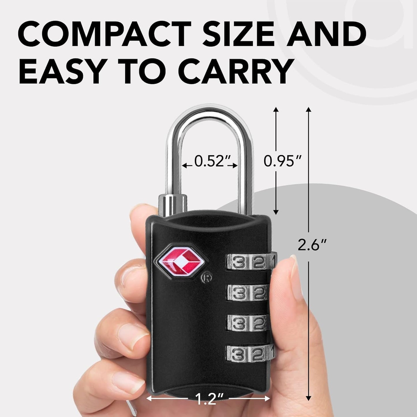 Luggage Locks TSA Approved (1 Pack), 4-Digit TSA Locks for Luggage, Locker, Suitcase, Backpack