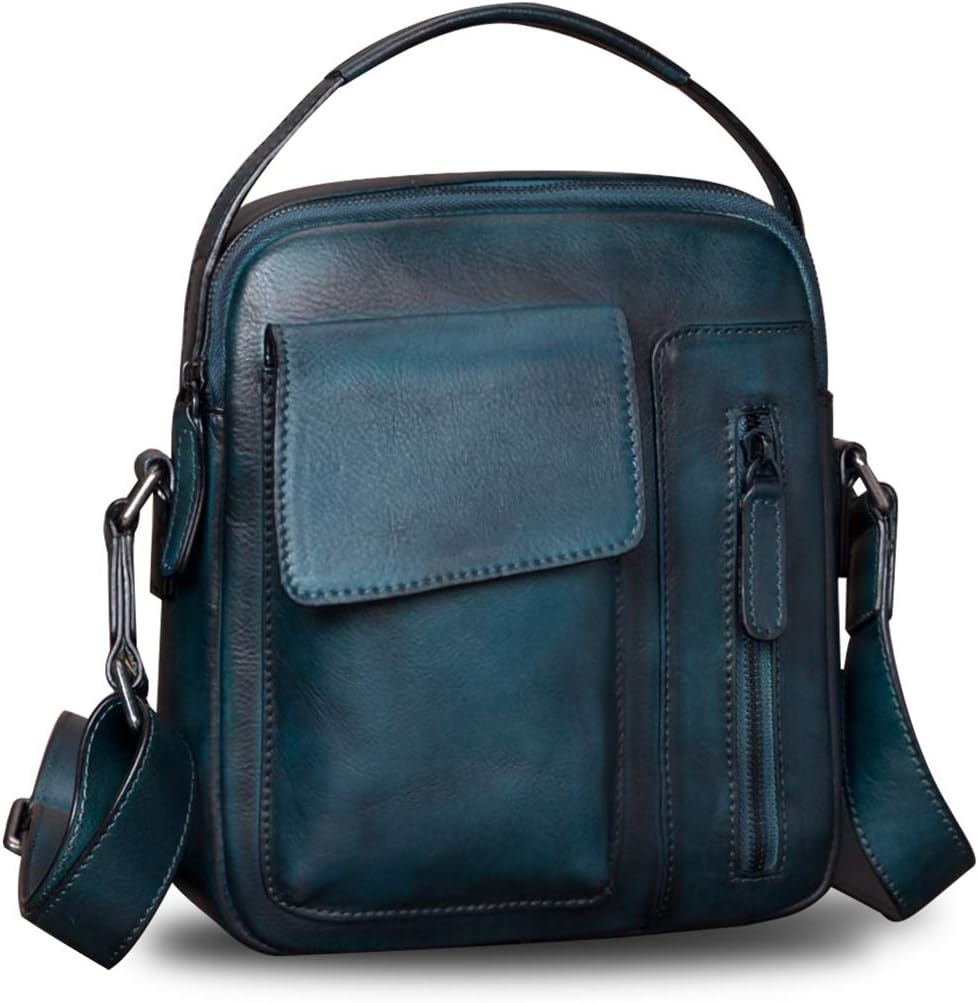 Genuine Leather Purses and Shoulder Bag for Men Vintage Real Leather Messenger Bag Handbag Crossbody Satchel Purse Strap