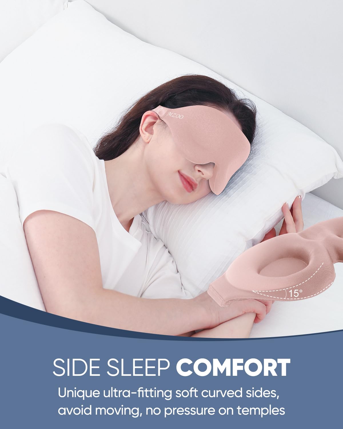 MZOO Luxury Sleep Mask for Women Men Patented Light Blocking Design