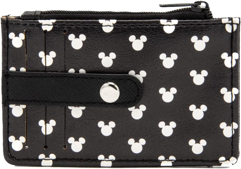 Buckle-Down Women's Wallet ID/Card Holder-Mickey Mouse Head Monogram Black/White, 4.5" x 3.0"