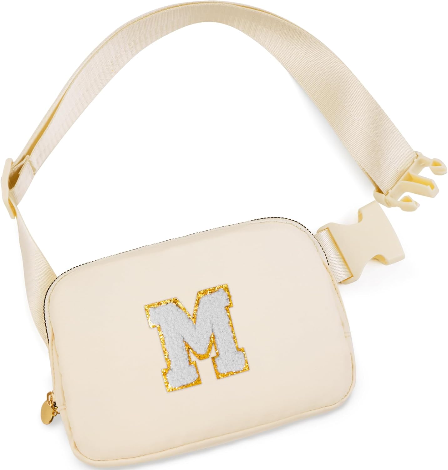 Belt Bag Fanny Pack Crossbody Bags with Initials Cute Stuff Birthday Gifts for Teenager Girls Trendy Stuff for Teens - White M,Khaki Bag