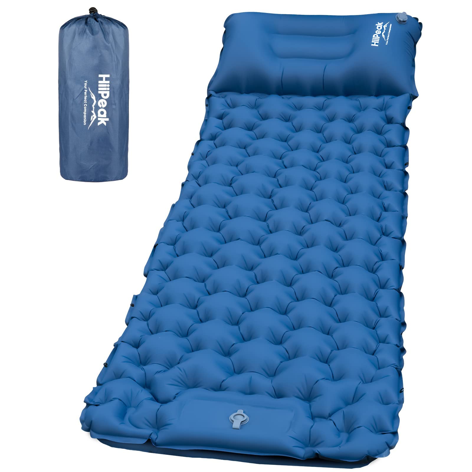 HiiPeak Sleeping Pad for Camping- Ultralight Inflatable Sleeping Mat with Built-in Foot Pump &