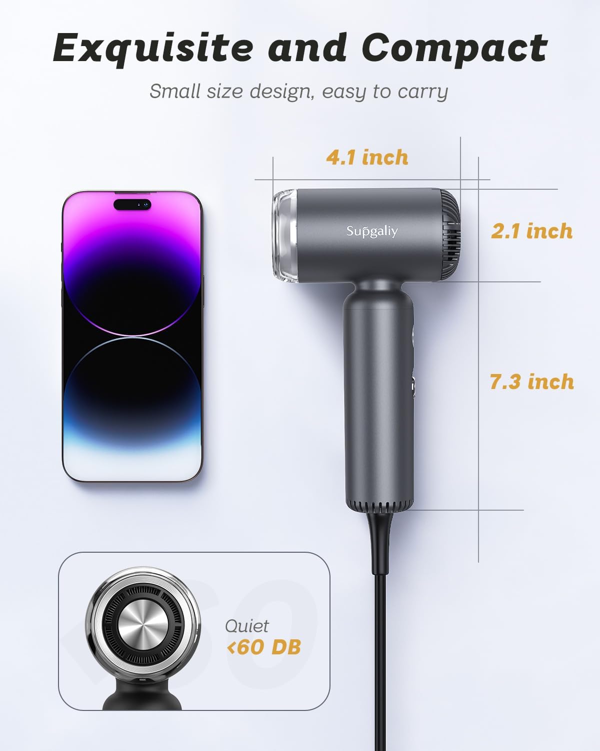Dual Voltage Hair Dryer, High-Speed Ionic Blow Dryer for Fast Drying, Travel Compact Hair Blow Dryer with Magnetic Curly Diffuser for Home, Portable Hairdryer International 110-240V