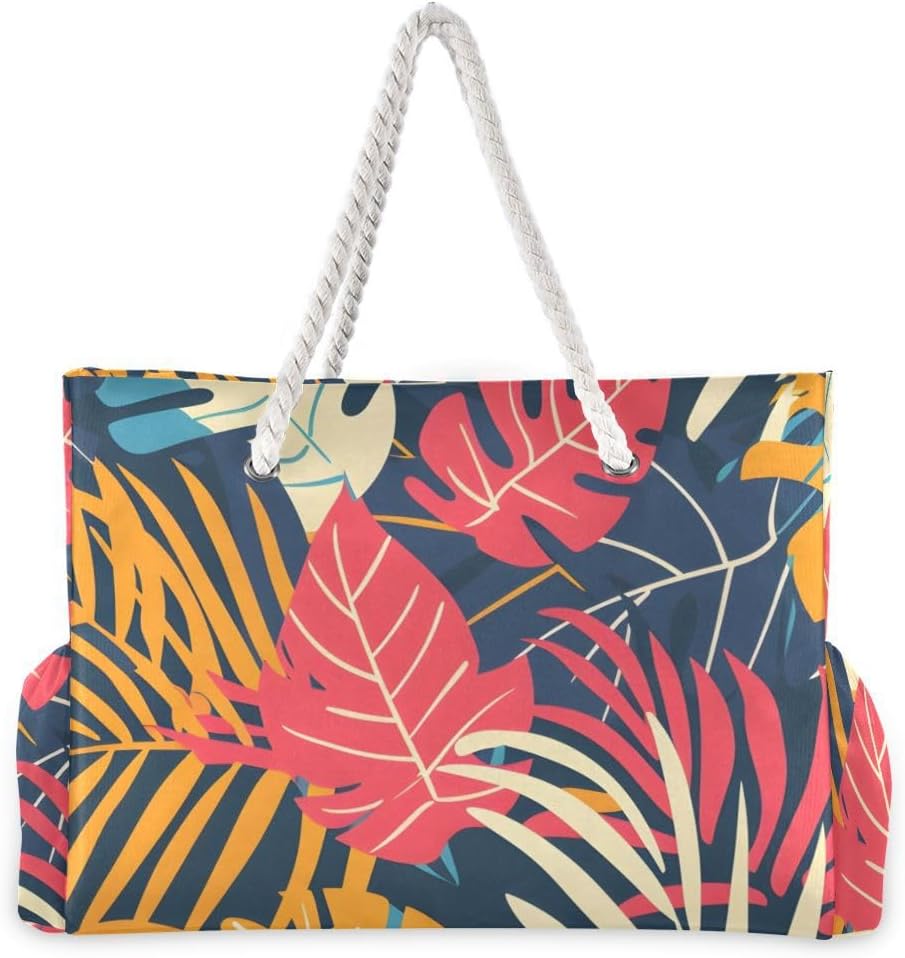 senya Large Beach Shoulder Bags Canvas Tote Water Resistant for Gym Travel Daily