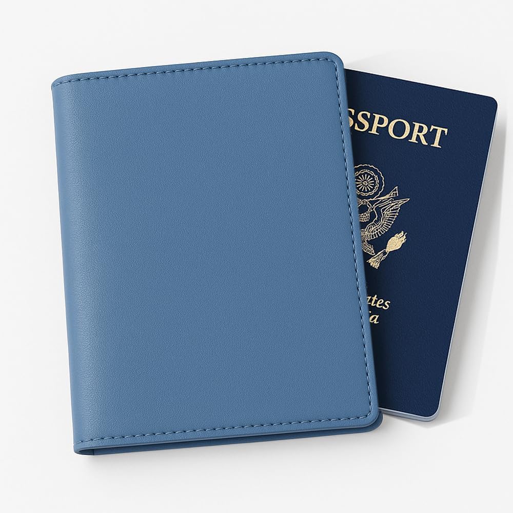 Personalized Passport Holder – Custom Name or Logo, PU Leather Travel Wallet for Men & Women, Fits