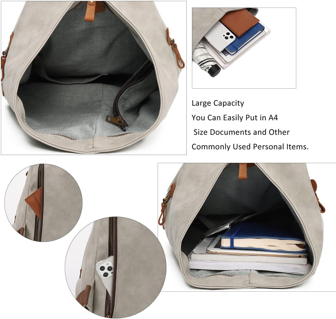 KL928 PU Leather Vintage Backpack – Large Casual Daypack Outdoor Travel Rucksack Hiking Backpacks