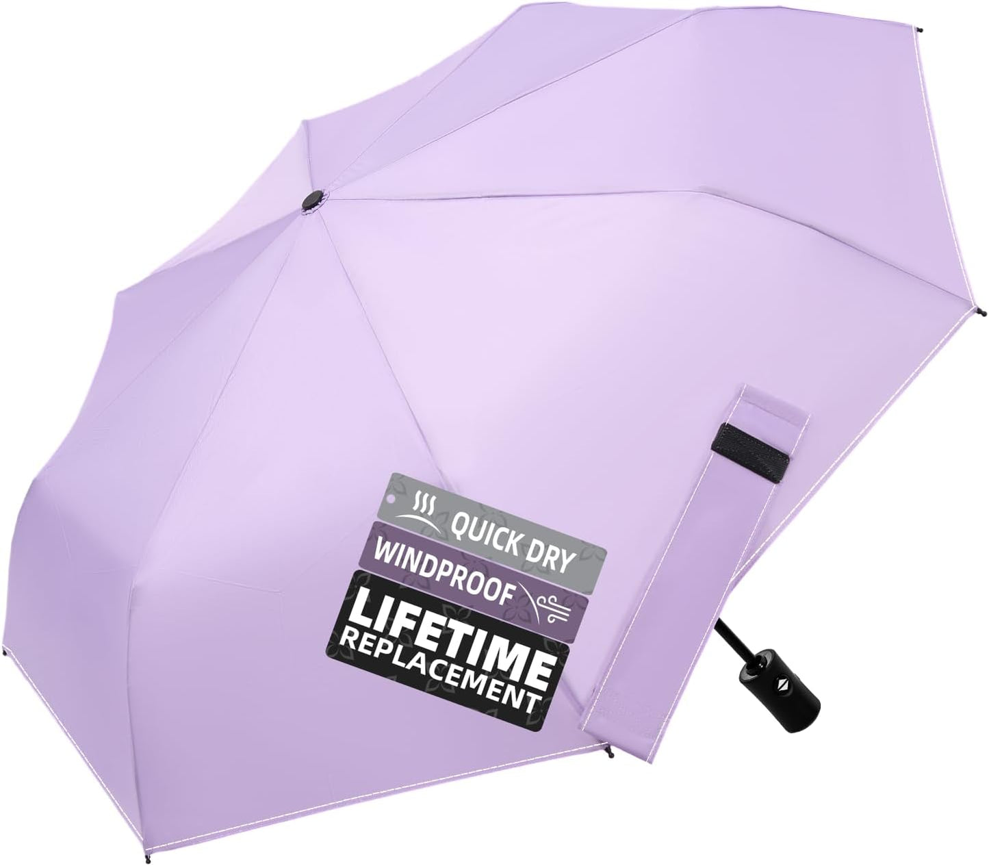 Compact Travel Windproof Umbrella, 43" Auto open/close Folding Quick Dry Umbrellas for Rain, Lightweight Portable Small for Backpack Car, less force to Fold for Women Men Kids, TSA Approved