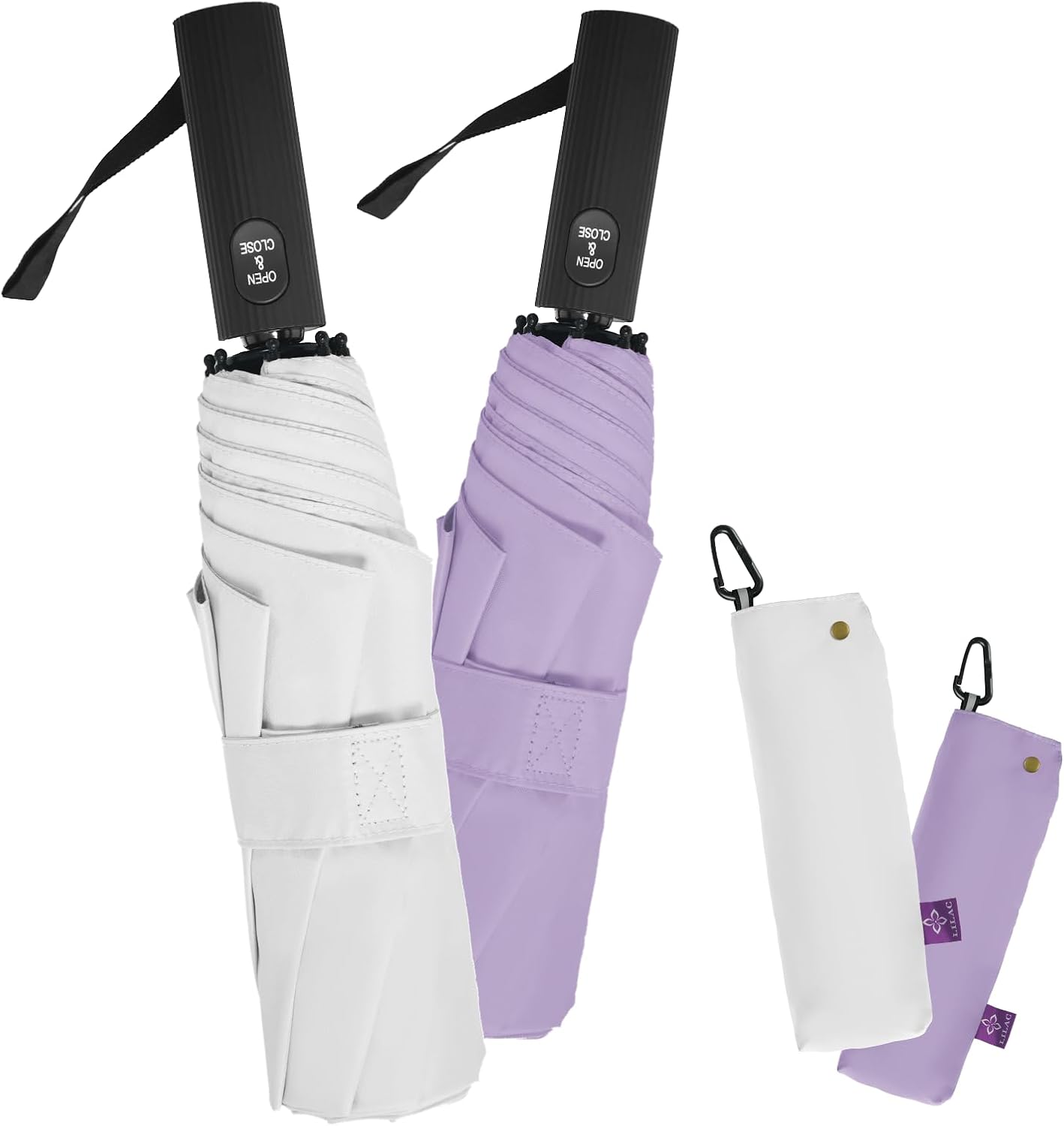 UV Travel Umbrella for Sun Protection & Rain, Compact Windproof Folding, Refined craftsmanship, Auto Open/Close, 43" Canopy with color coating, UPF 100+ UV Blocking, TSA Approved