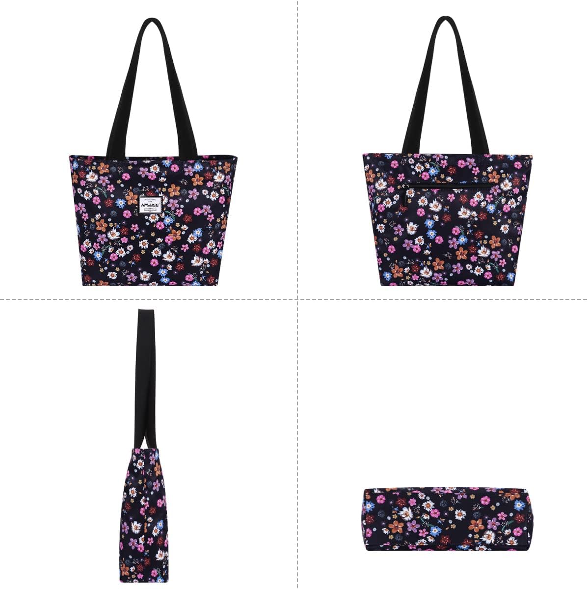 Tote Bag with Zipper for Women Inside Mesh Pocket Heavy Duty Casual Anti-water Cloth Travel Shoulder Handbag