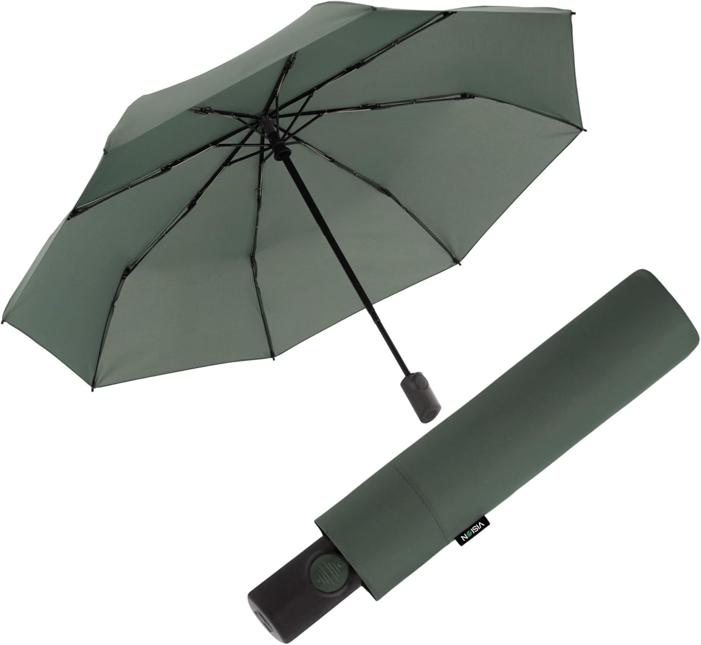 Knirps Vision Duomatic Automatic Open Close Rain Umbrella - Durable Compact Travel Umbrella for Adults - Recycled PET Canopy 97cm Diameter, Sustanable Eco+Friendly Retractable Umbrella & Carrying Case