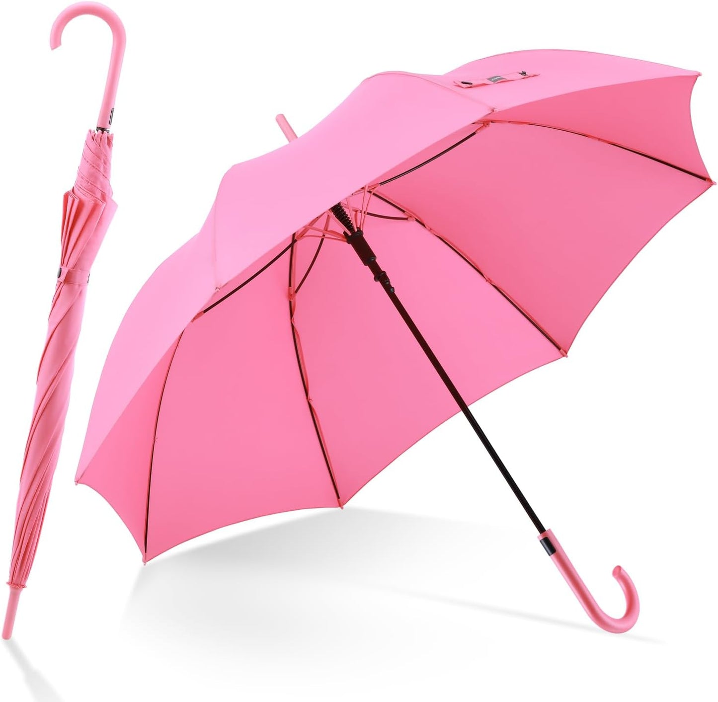 RUMBRELLA UV Stick Umbrella Auto Open UPF 50+ with J Hook Handle 51IN