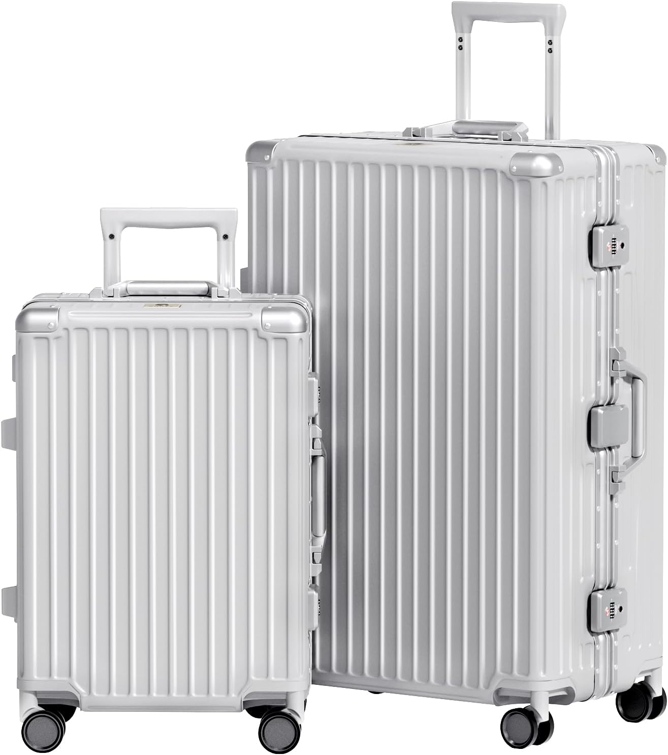 AnyZip Luggage Sets 2 Piece Aluminum Frame Carry On and Checked Suitcase PC ABS Hard Shell TSA Lock