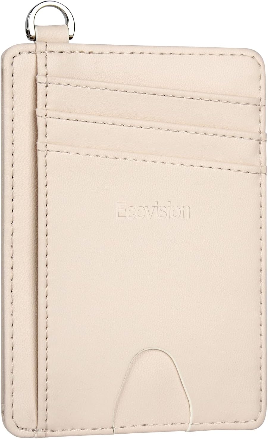 EcoVision Slim Minimalist Front Pocket Wallet, RFID Blocking Credit Card Holder Wallet with Detachable D-Shackle for Men Women