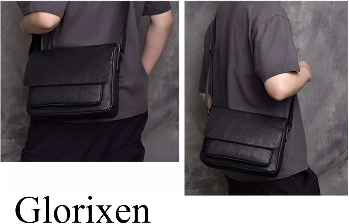 Genuine Leather Messenger Bag for Men Crossbody Waist Pack Shoulder Bag Casual Daypack Travel Sling Bag