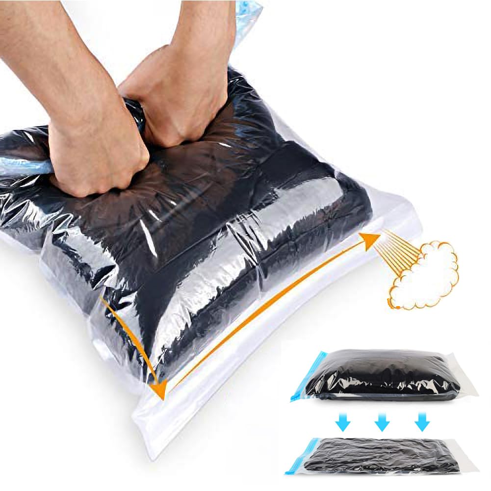 ALMING Compression Bags - Travel Essentials - 12 Pack Space Saver Bags - No Vacuum Pump Or Air