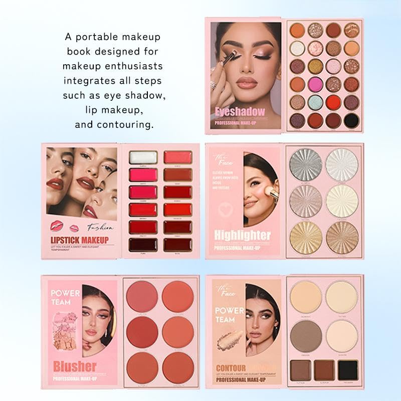 55 color glitter pink sequins stage makeup palette fifth floor eye shadow book Eyeshadow Set Eyeshadow Swatches