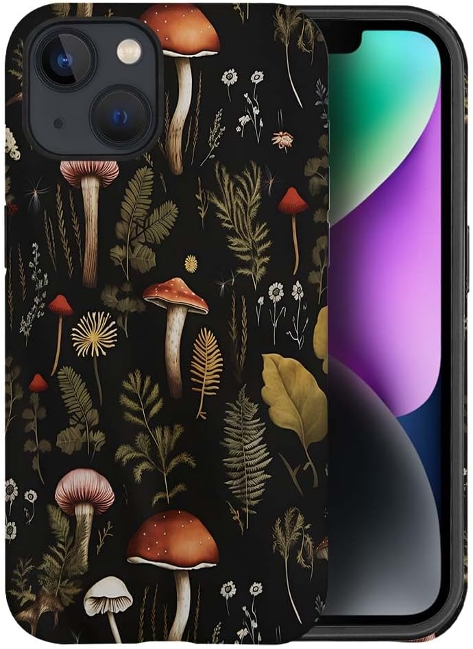 SEized Case Compatible with for iPhone 15 Plus,Vintage Mushroom Snail Daisy Leaf Phone Case for Girl Women Boy Men,Durable Protection Case for iPhone 15 Plus