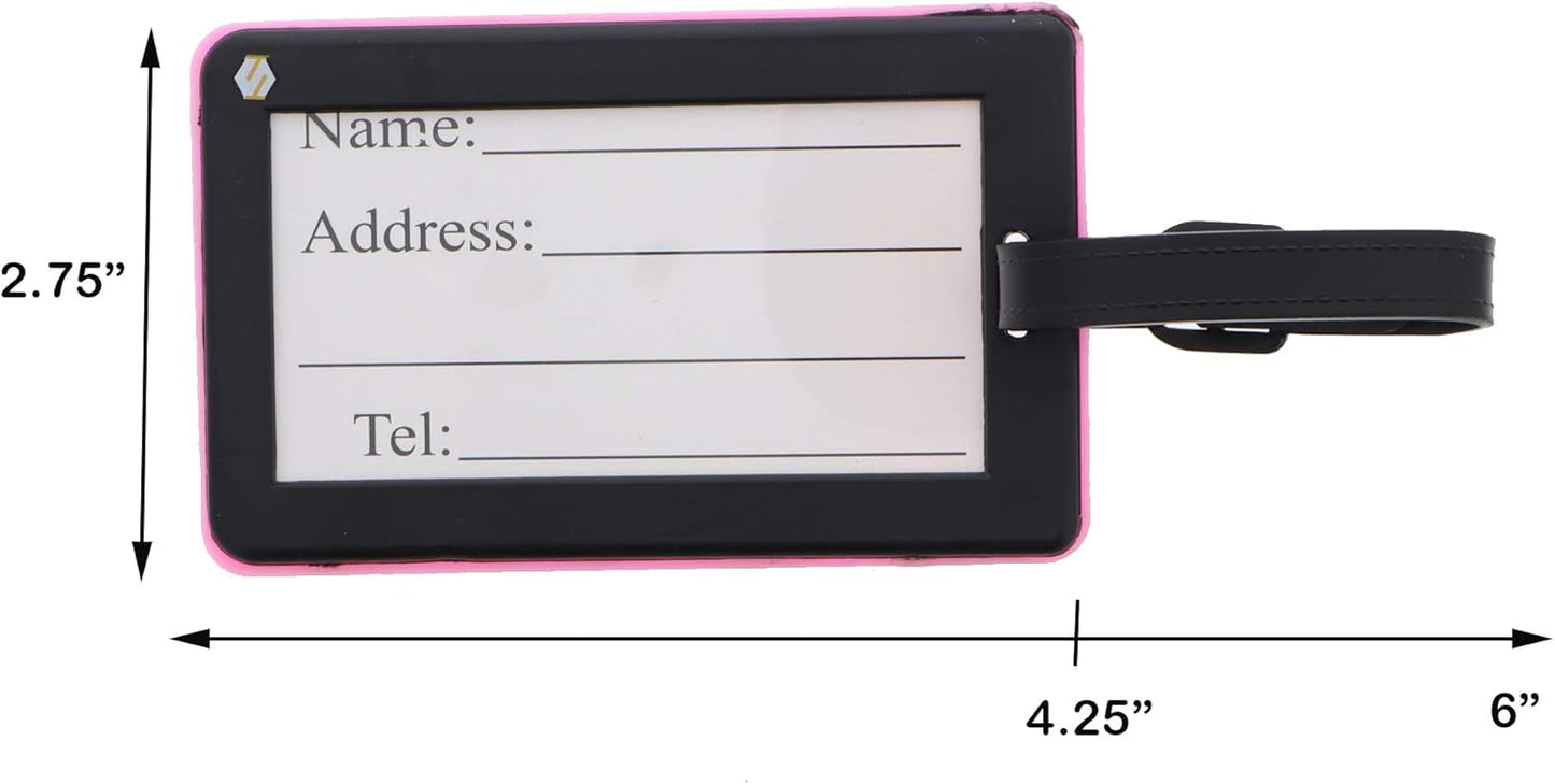 Not Your Bag Luggage Tag Suitcase ID Holder - Set of 2 Pink