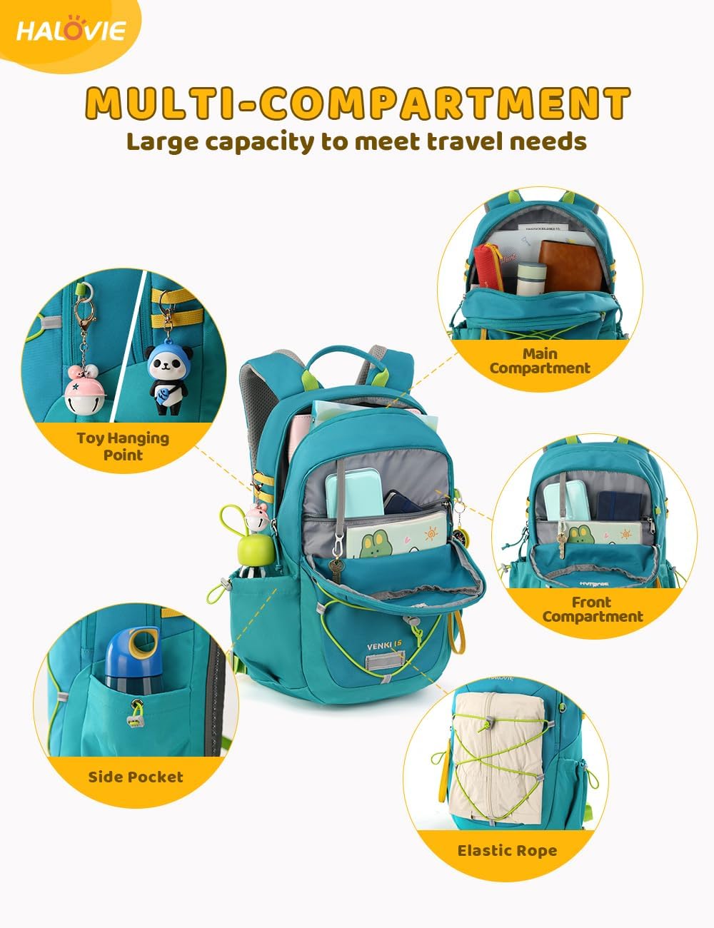HALOVIE Kids Backpack Small Travel Backpacks Preschool Backpack Outdoor School Backpack Kindergarden Boys Girls