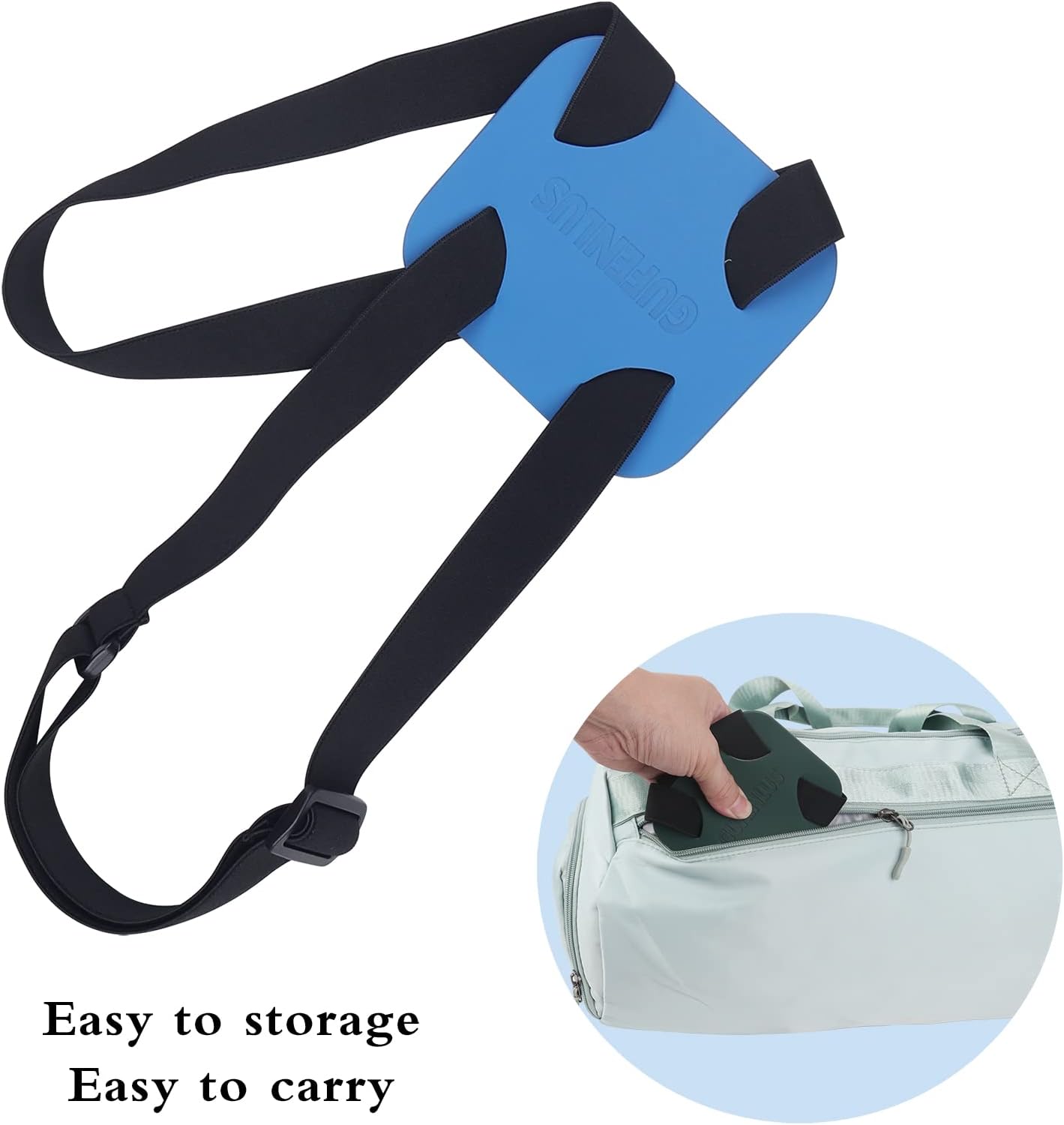 Luggage Straps Bag Bungees for Add a Bag Easy to Travel Suitcase Elastic Strap Belt- 2 Pack (Blue-2)