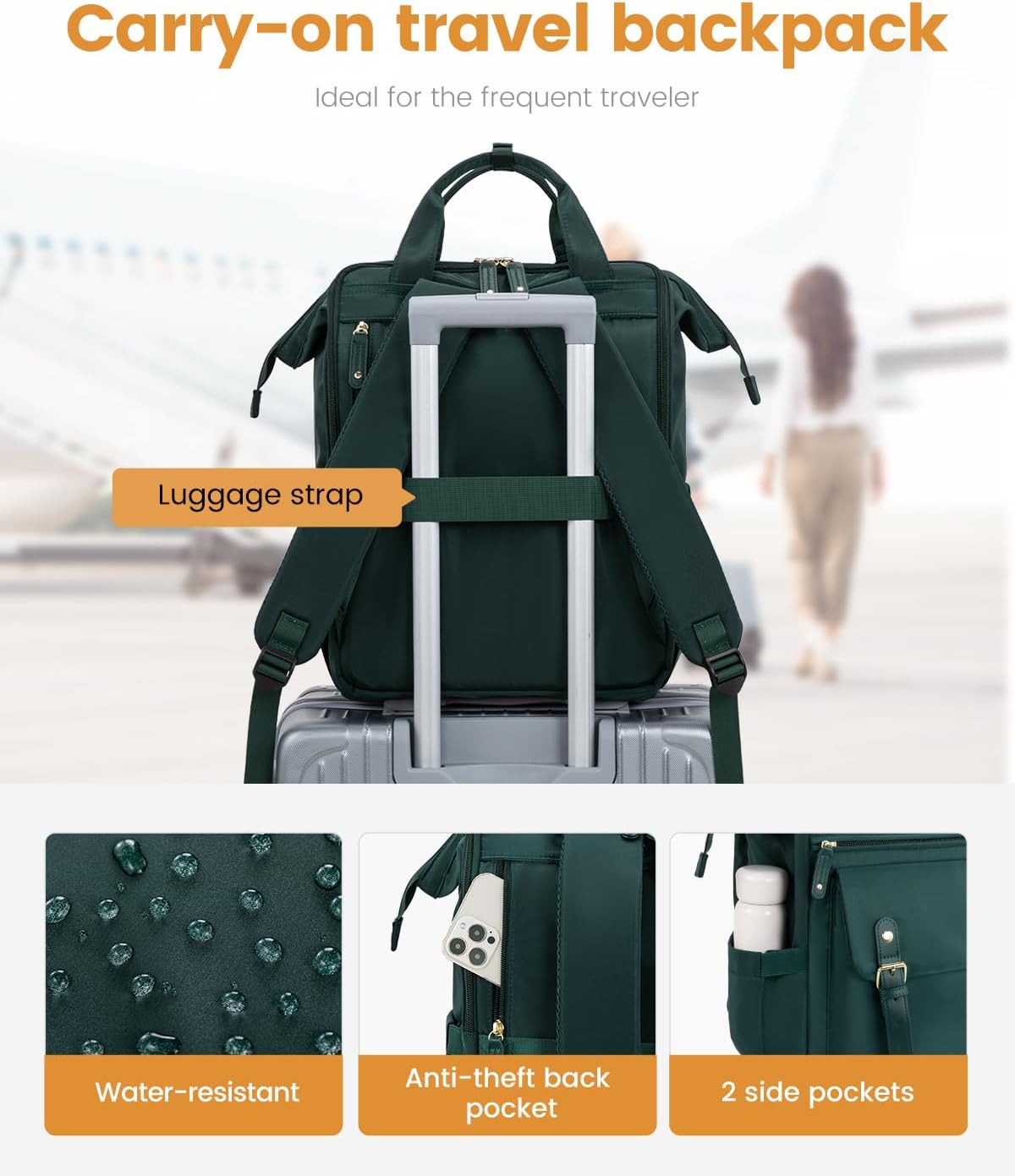 LOVEVOOK 18 Inch Backpack for Women, Extra Large Travel Laptop Backpack, Teacher Work Backpack