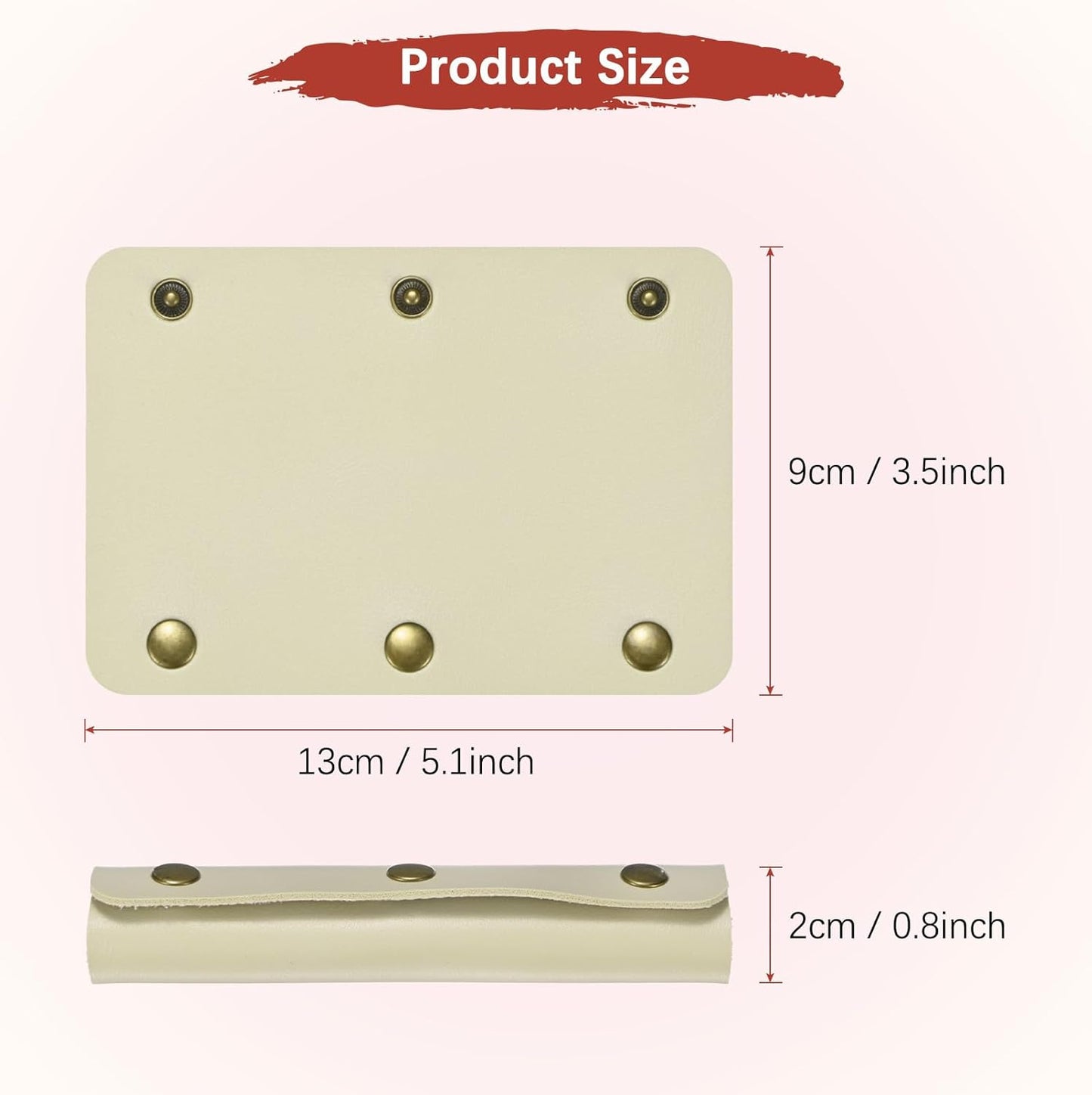 Leather Handle Wrap [4PCS] - Handbag Handle Wrap Cover with 3 Metal Clasps Use for Suitcases & Bags & Shopping Totes & Wallets - [Light Grey-5IN/13CM] Soft Purse Strap Pad