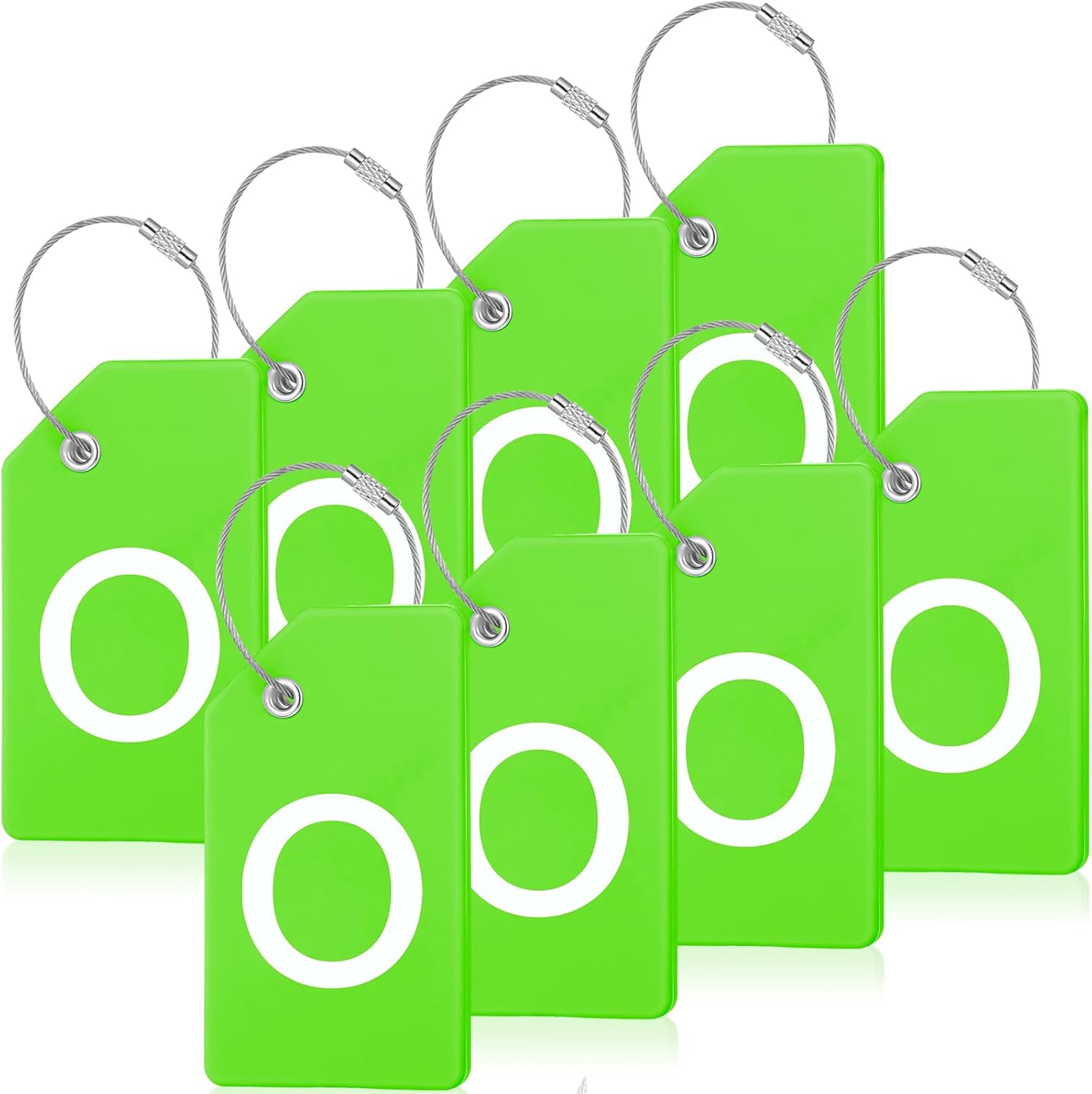 8 Pcs Initial Letter A-Z Luggage Tags Silicone Suitcase Instrument Tag with Name Card and Stainless