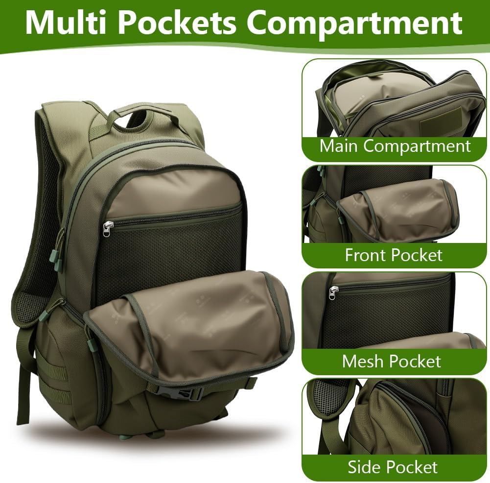 lyrlody Hiking Backpack,Camping Backpack, Hiking Daypack with Rain Cover with 2L Water Bladder