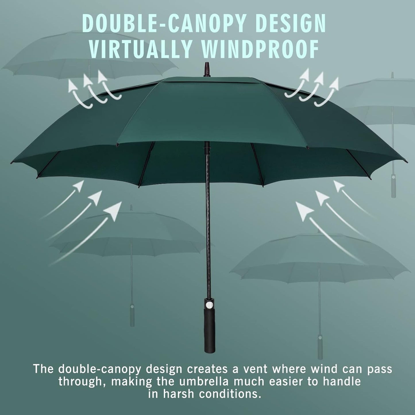 ZOMAKE Golf Umbrella Windproof, Extra Large Oversized Heavy Duty Double Canopy for Rain, Sports