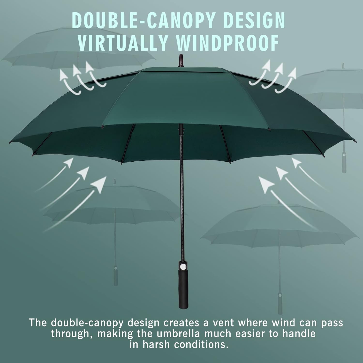 ZOMAKE Golf Umbrella Windproof, Extra Large Oversized Heavy Duty Double Canopy for Rain, Sports