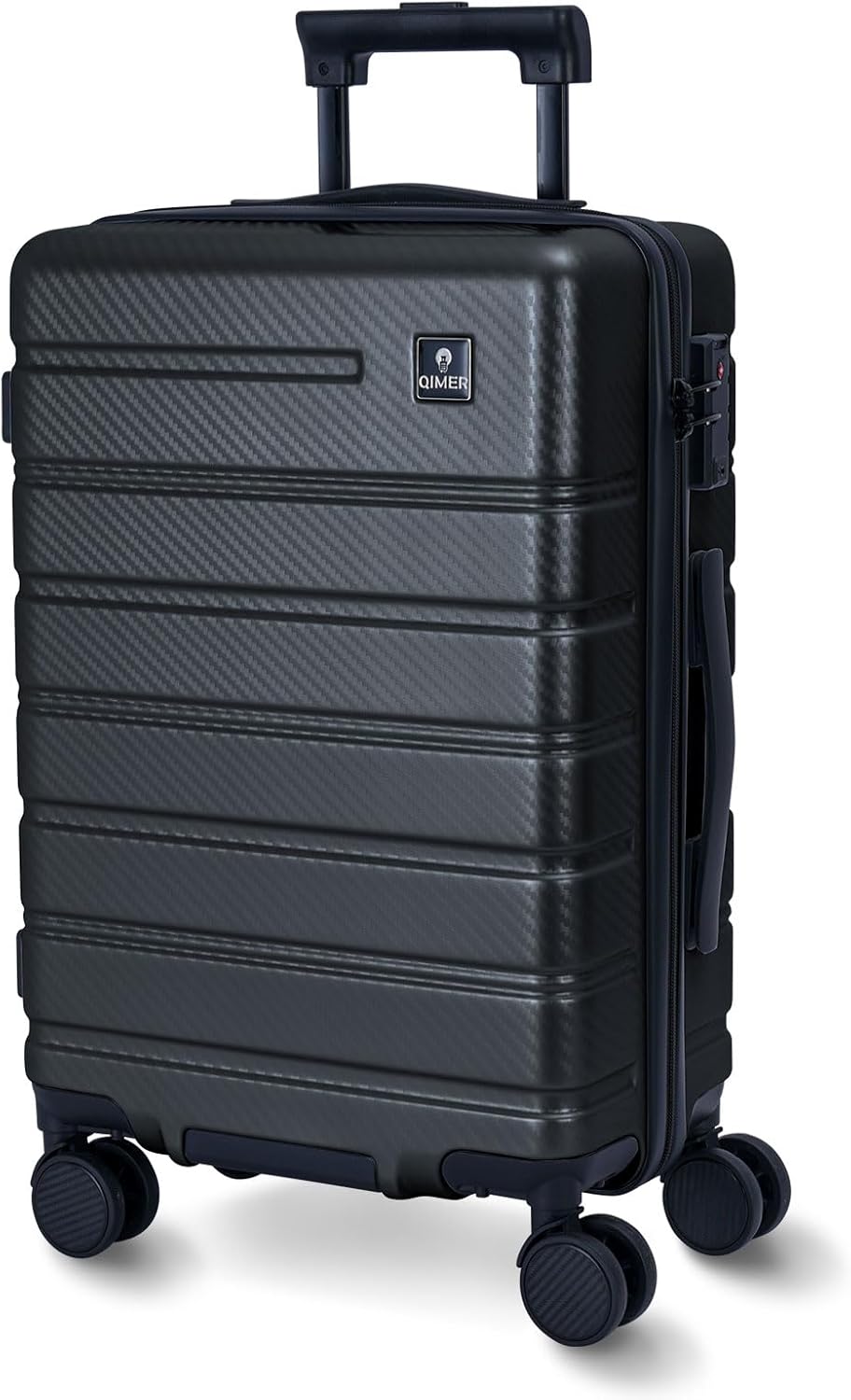 Carry on Luggage, PC Hard Shell Suitcase 22x14x9 Airline Approved TSA Lock YKK Zippered Double Spinner Wheels Lightweight Travel for Men and Women, 20 Inch Dark Gray