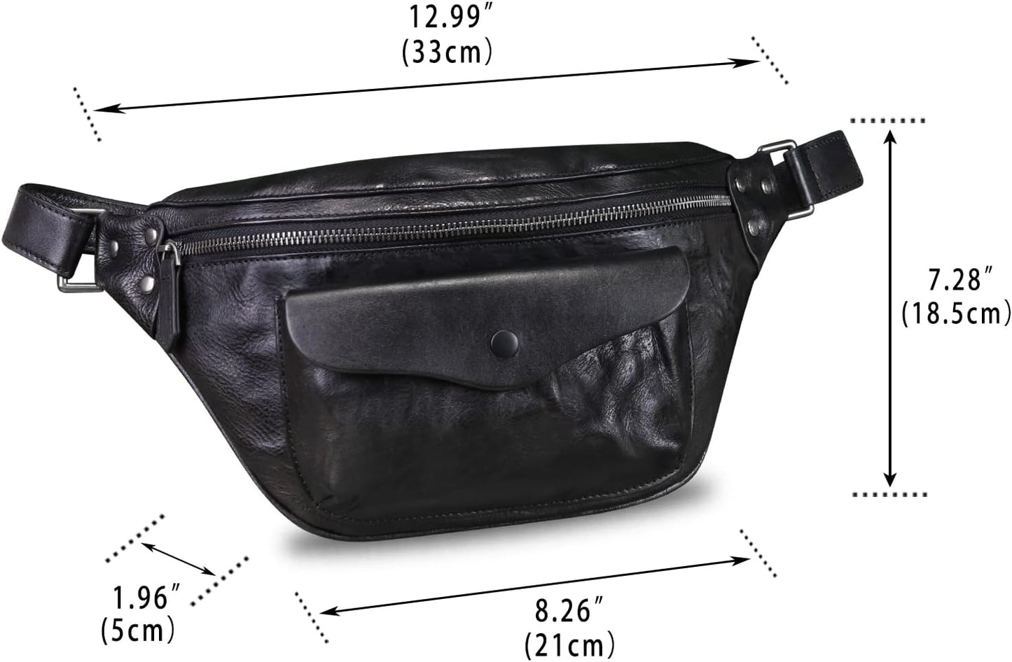Genuine Leather Fanny Pack for Women and Men Vintage Real Leather Sling Bag Crossbody Bag Fashion Waist Bag Chest Purse