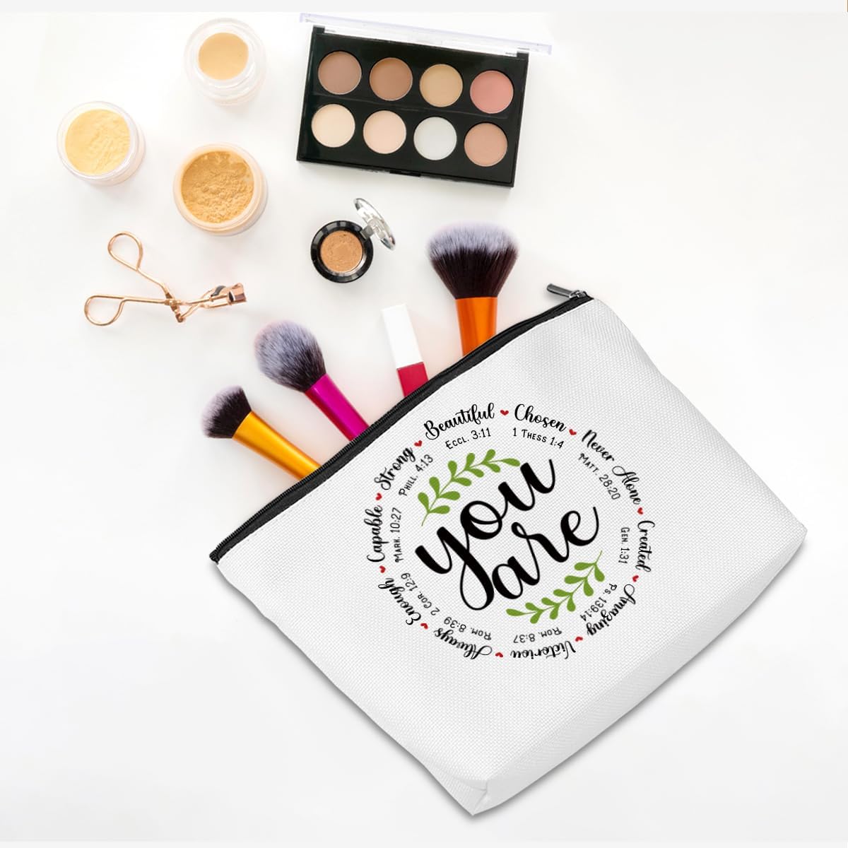 Inspirational Gifts for Women Self Care Makeup Bag Mental Health Awareness Positive Affirmation Gifts for Her Girls Therapist Psychologist Tutor Zipper Pouch Toiletry Bag Christmas Birthday