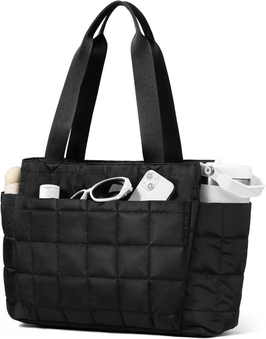 befen Laptop Tote Bag for Women Work, Travel Tote Bags Nurse Puffer Quilted Handbags, Lightweight Waterproof Beach Purse
