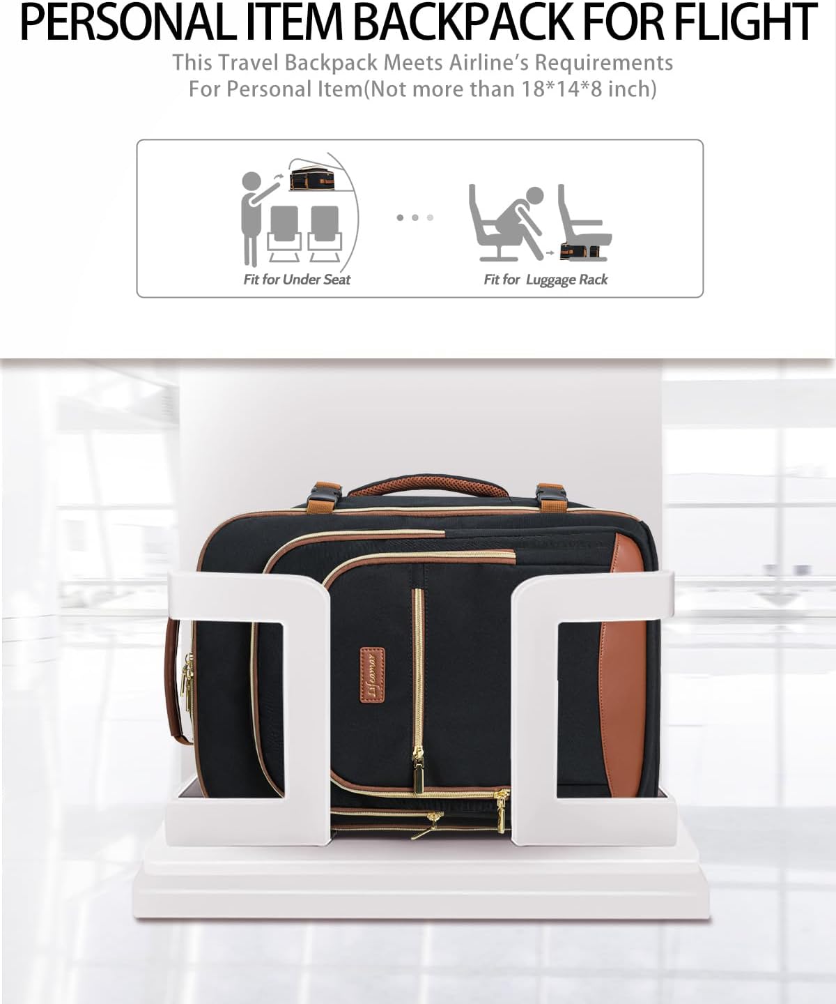 40L Travel Backpack for Women, Carry On Bag Flight Approved, Waterproof Backpack with 3 Packing Cubes, Weekender Personal Item Bags for Airplane Travel Essentials, TSA Approved